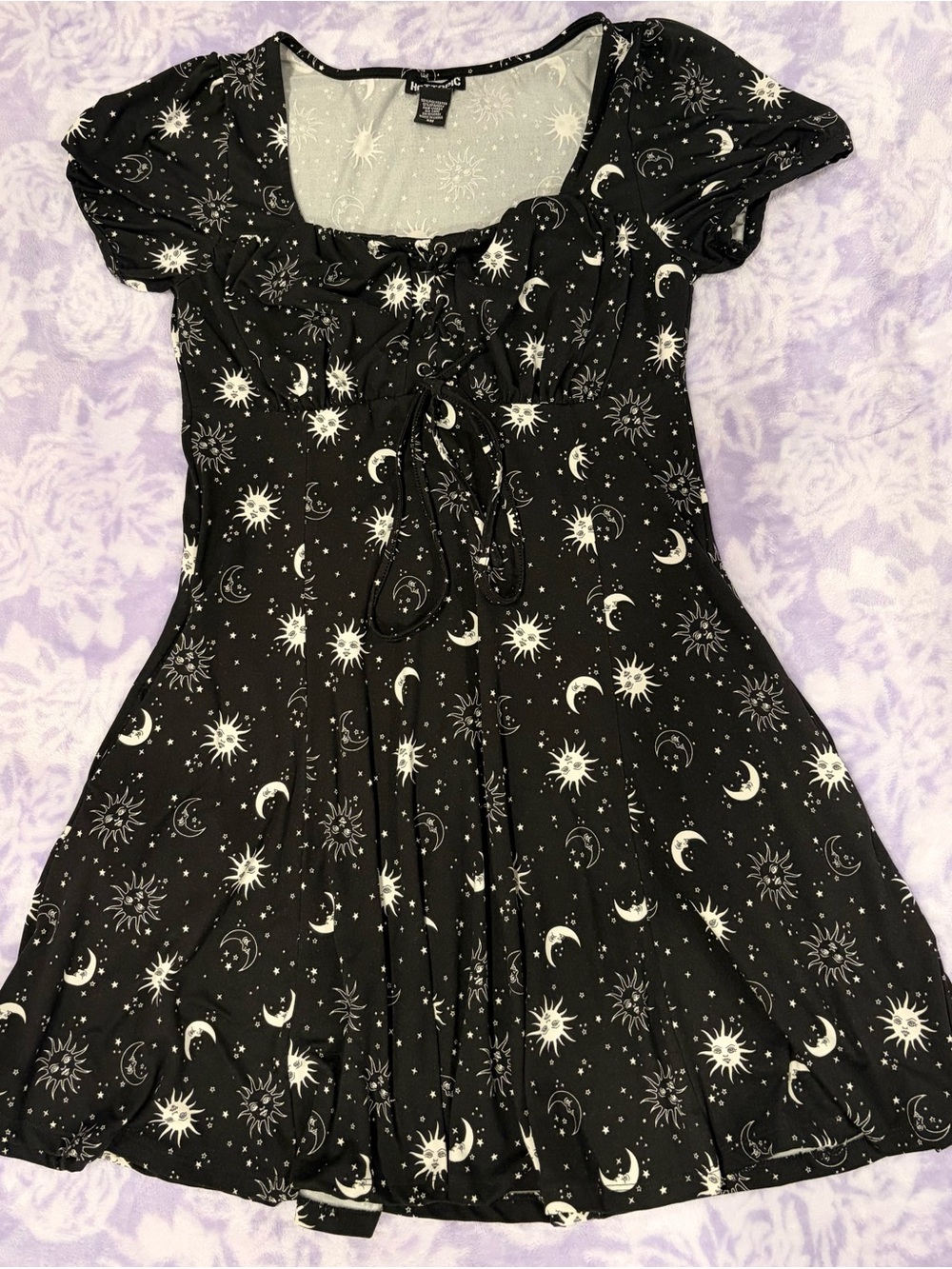 Hot Topic Black Sun & Moon Empire Dress w/Pockets